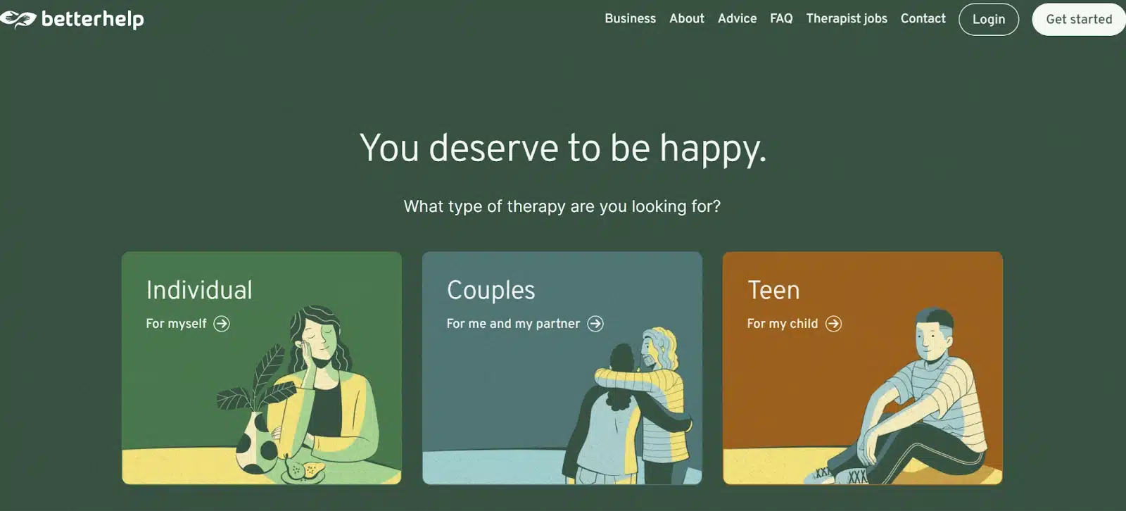 betterhelp homepage
